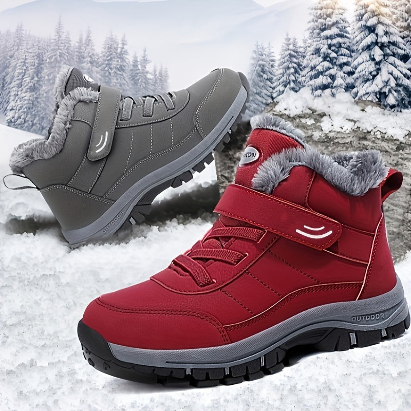 Stylish and Comfortable Winter Short Boots for Women, Thick Snow Boots with Non-Slip Soles and Solid Color Design