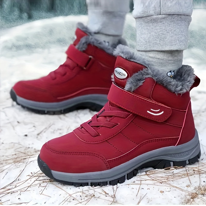 Stylish and Comfortable Winter Short Boots for Women, Thick Snow Boots with Non-Slip Soles and Solid Color Design